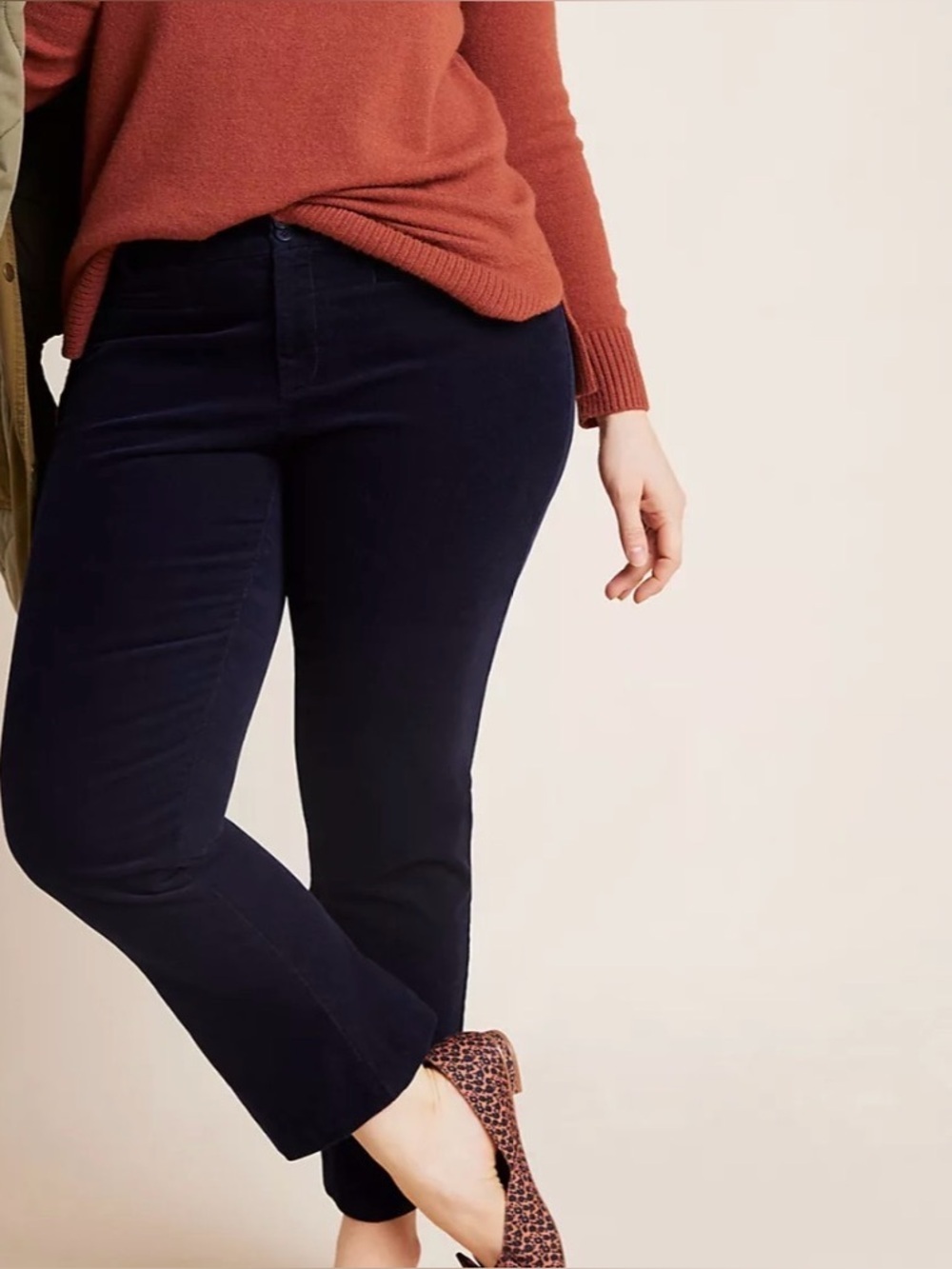 Anthropologie Essential Collection Navy Corduroy Crop Pants Women’s 20W Plus